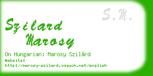szilard marosy business card